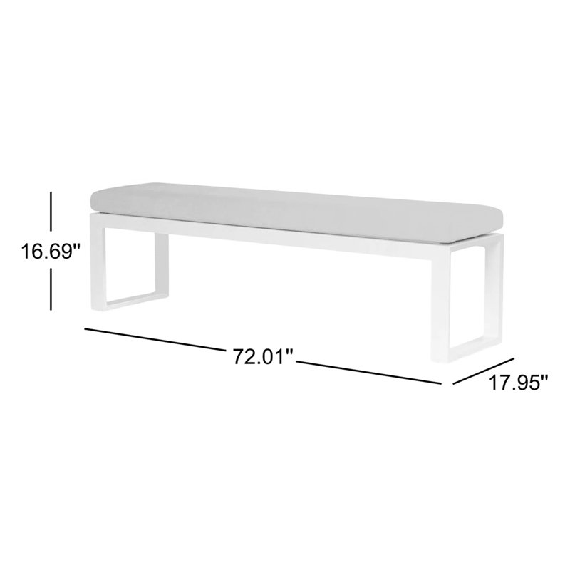 Banc de pique-nique en aluminium Camela, Toile horizon Sunbrella®