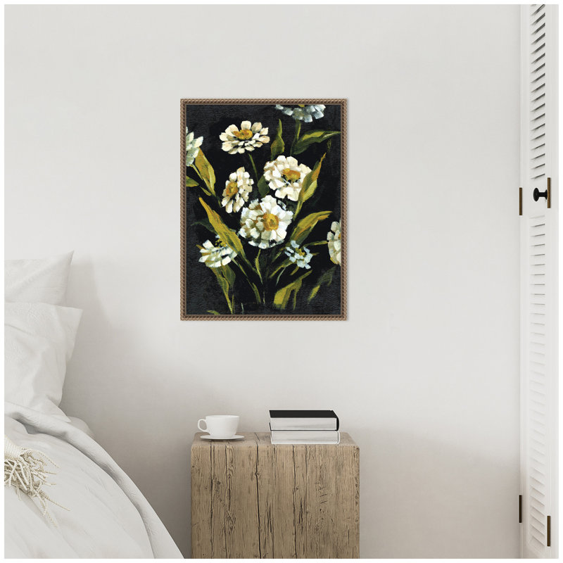 «Moody Floral 1» par Annie Quigley, reproduction d'art sur toile encadrée
