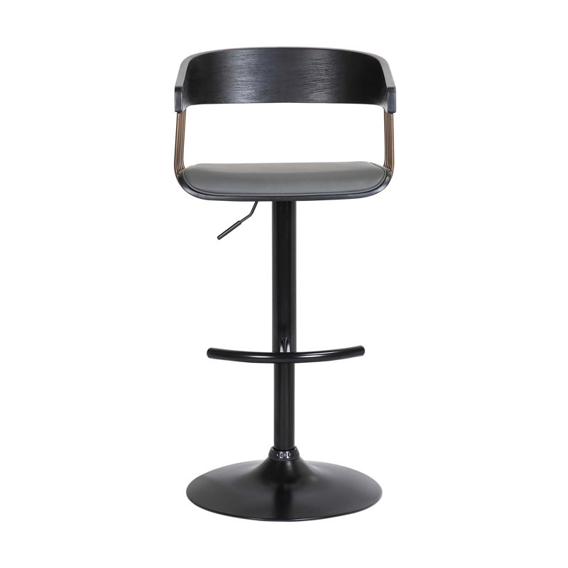 Tabouret de bar réglable en bois noir
