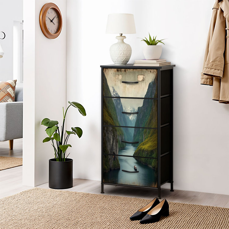 Commode pour commode de chambre à coucher pour garde-robe de chambre à coucher avec tiroirs 4 compartiments