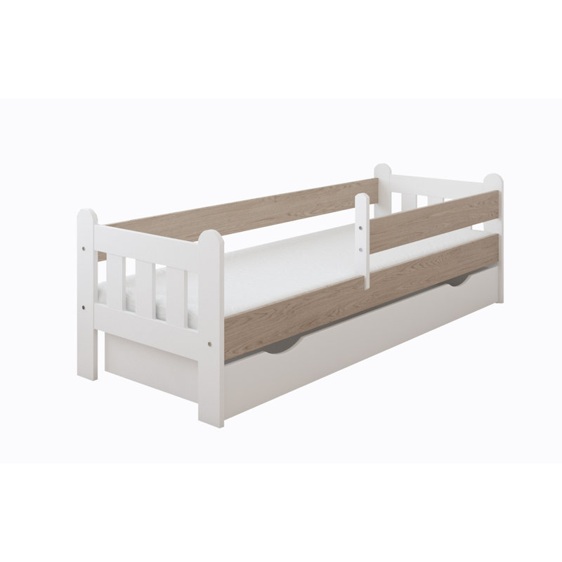 Sherri bed with drawer and mattress, Oak, Toddler (140 x 70 cm)