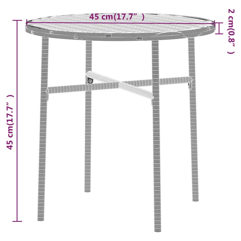 Adea 2 - Person Patio Dining Set with Round Table, Grey