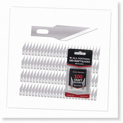 100-Piece Carbon Steel Hobby Knife Blades Refill Pack
