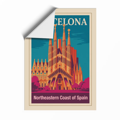 Postcard from Barcelona Vintage - Framed Print