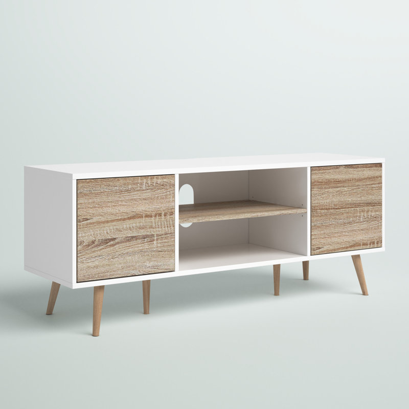 Meuble télé pour téléviseur de 60 po ou moins Hearon, 60", Blanc