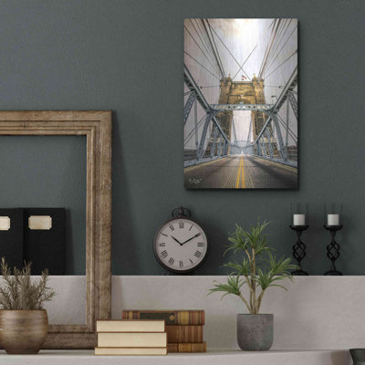 «Bridge to Ohio» par Donnie Quillen, art mural en métal, 16 po x 24 po