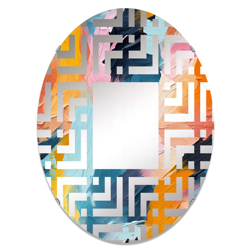 Miroir décoratif bleu et rose Synergy II - Maze, L 24 po x H 36 po