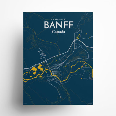 Banff, carte de la ville, impression