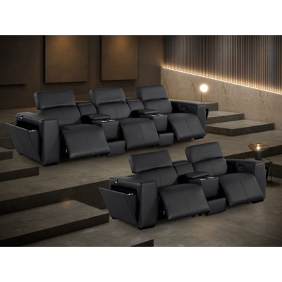 Ensemble de causeuse inclinable et modulaire en cuir italien Padua