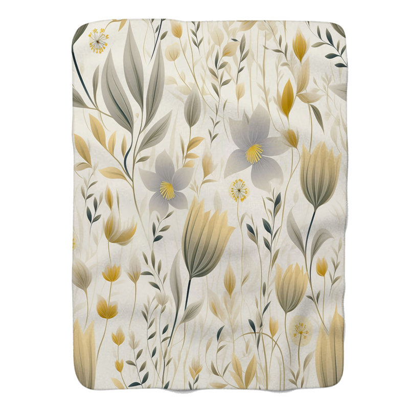 Soft Botanicals - Couverture sherpa de qualité supérieure 1 pièce, Lit simple