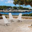 Chaise longue pliante d'extérieur Lashawn en bois d'acacia - Blanc vieilli-2095246256-2095246258