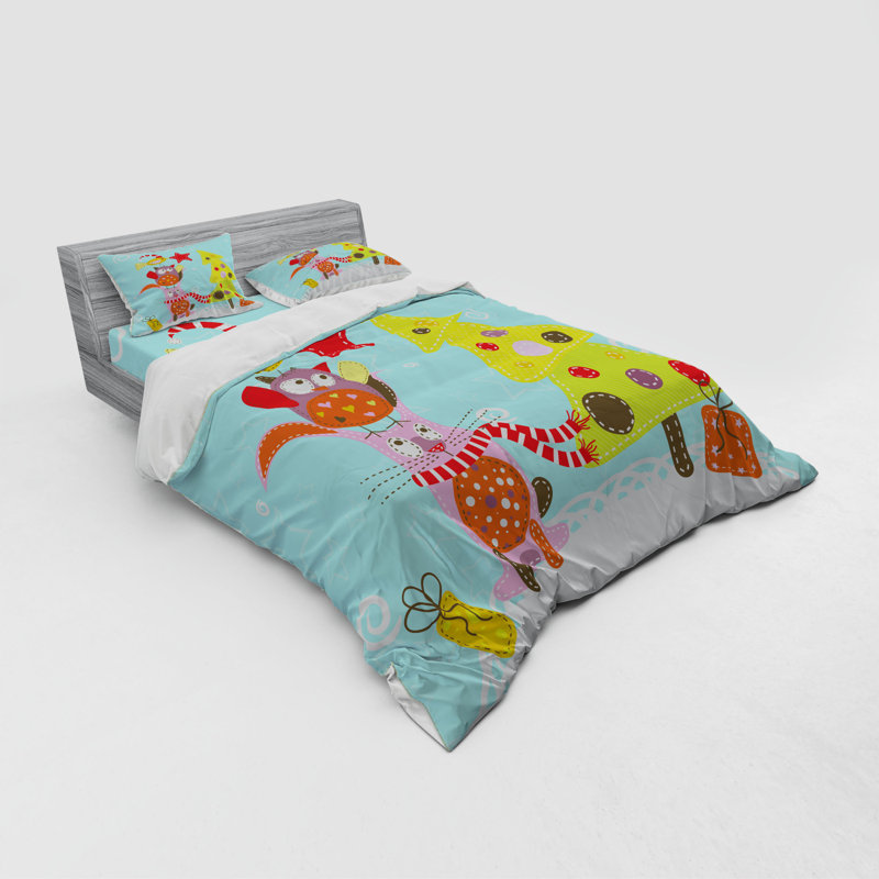 Ensemble de housse de couette en microfibre bleue, Housse de couette grand + 3 pièces supplémentair