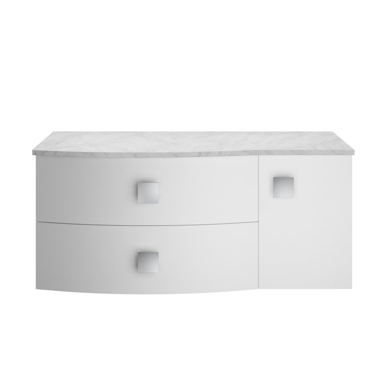 Sarenna 100cm Single Bathroom Vanity Base Only, Moon White