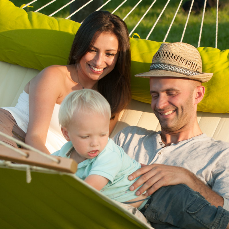 Avocado Green Quilted Kingsize Spreader Bar Hammock