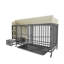 Grande cage pour animaux avec support de rangement, tiroirs, bols en acier inoxydable pour nourriture / eau - cadre en fer et matériau en bois aggloméré, noir / beige-761671401