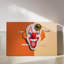 Art mural encadré sur toile, visage de clown fixé au mur, couleurs vives, style Pop Art. Décoration murale, grande œuvre d'art pour le salon, prête à être suspendue, 24 po x 36 po