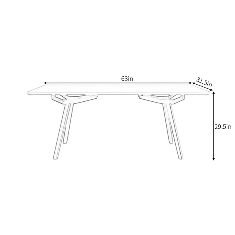 Table de salle à manger simple Philomenia, H 29,5 po x L 63 po x l 31,5 po