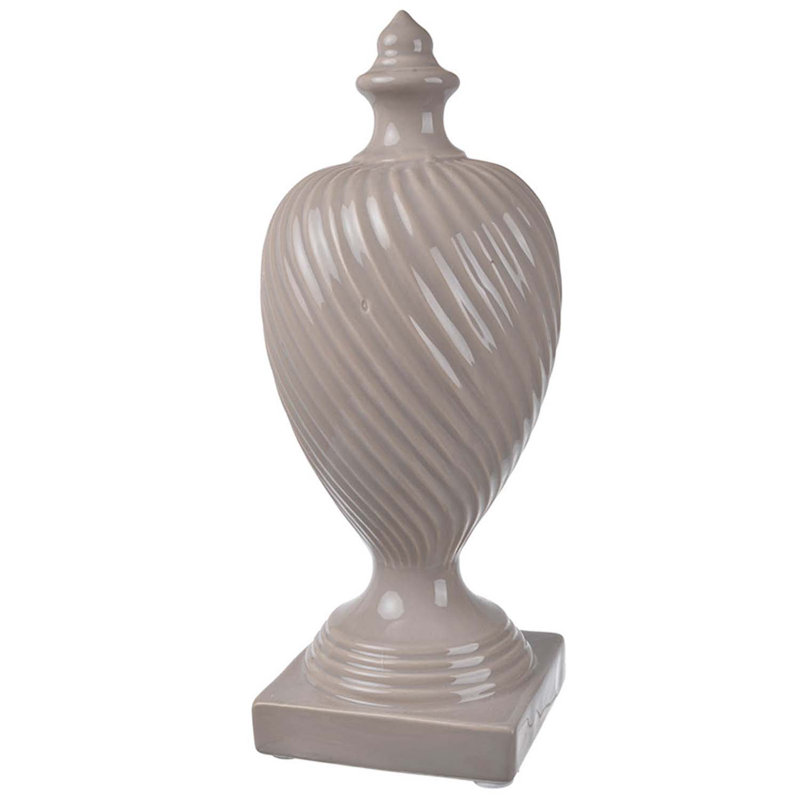 Sculpture de table en céramique, Gris, H 11 po x l 4,5 po x P 4,5 po