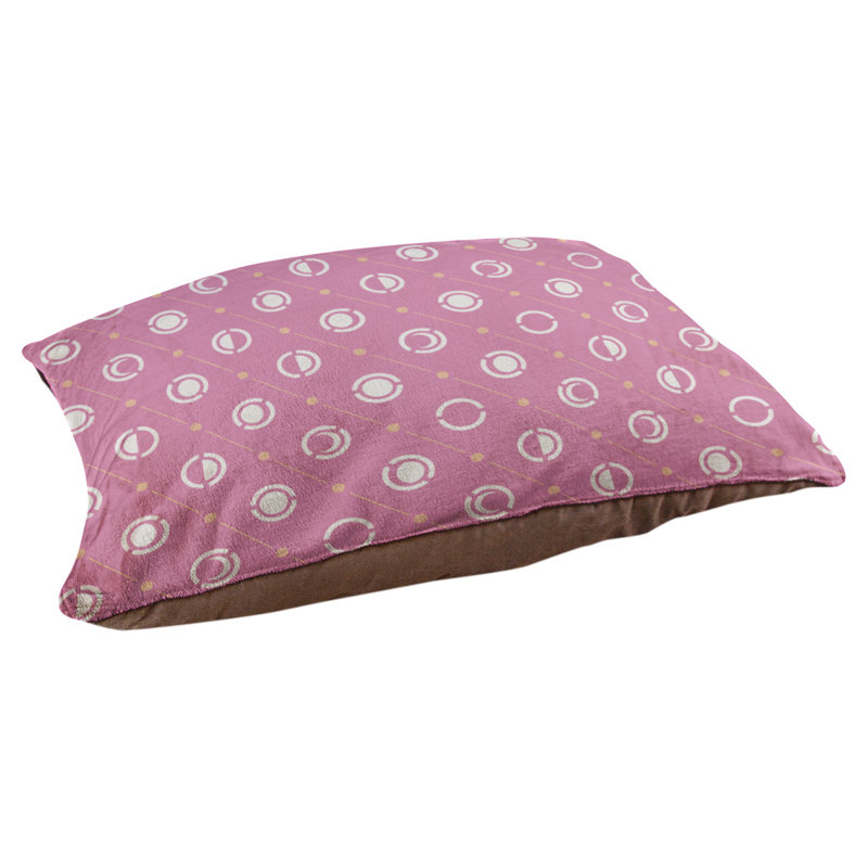 Coussin intérieur pour chien moon phases Chenault, Grand (l 50 po x P 7 po x H 40 po), Rose / jaune / blanc