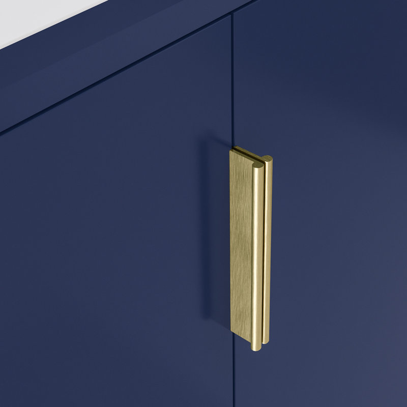 Finck 24'' Single Bathroom Vanity, Monarch Blue, Gold