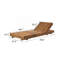 Chaise longue d'extérieur avec dossier réglable à 6 positions, bois d'acacia massif