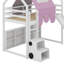 Lit mezzanine simple en bois avec tente-576023107