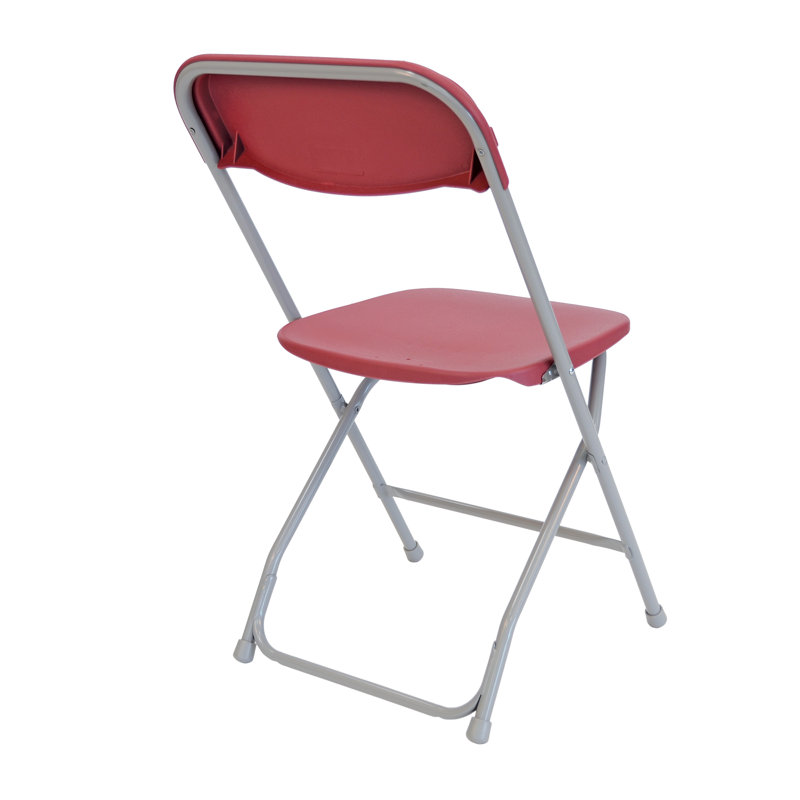 Chaise pliante en plastique Rhino, H 31,5 po x l 17,75 po x P 19,5 po, Bourgogne
