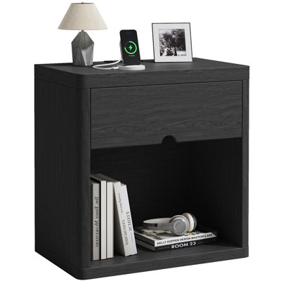 24.8'' H 1 - Drawer Nightstand With Built-In Outlets