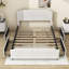 Grand lit plateforme tapissier 4 tiroirs Oleanna-88105761