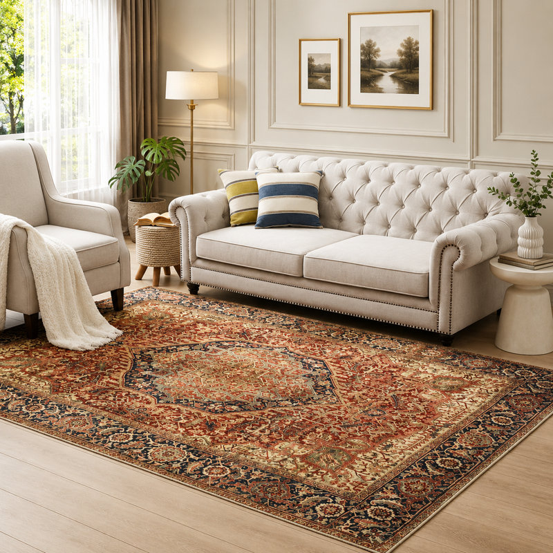 Alnisa Area Rugs with Vibrant Patterns – Perfect for Bedroom or Dining Room, Rectangle 60 x 110cm
