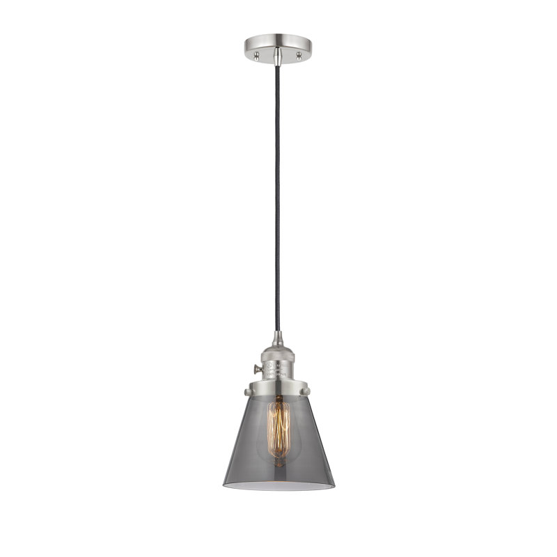 Anelyse 1 - Light Single Pendant, Polished Nickel, Plated Smoke, 129.13" H x 6.25" W x 6.25" D