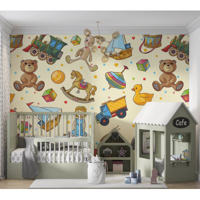 Premium Peel & Stick Wall Mural - Toy Pattern