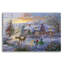 Art mural en verre épique «Christmas Cottage 2» par Nicky Boehme, 24 po x 16 po-2113840334