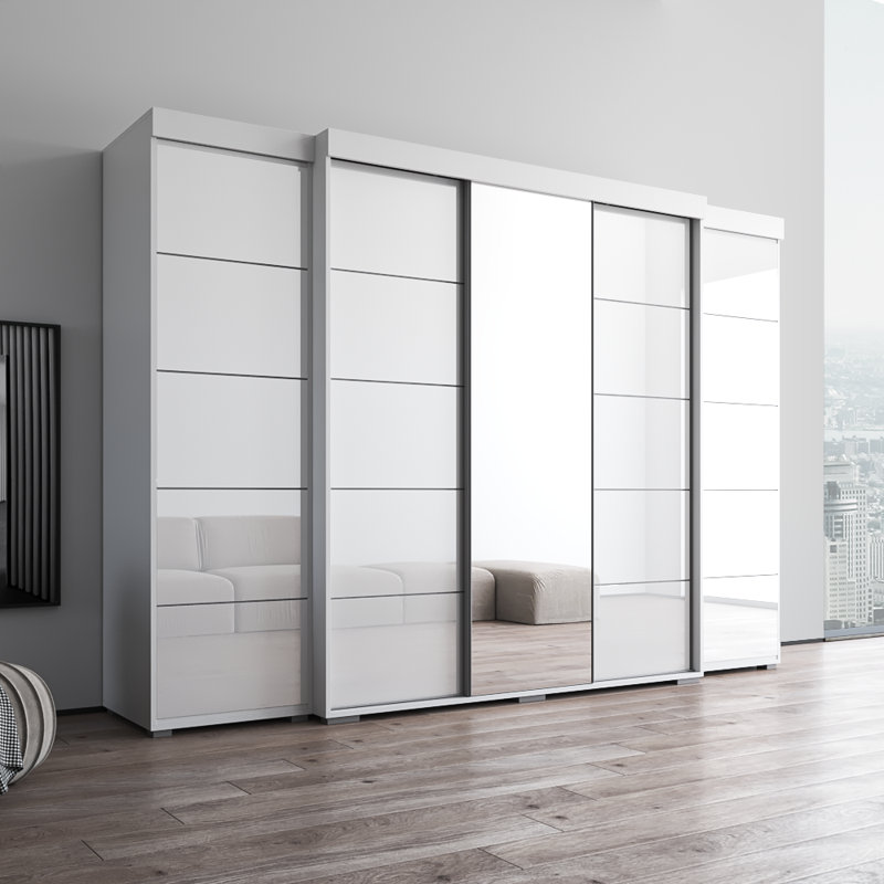 Armoire 117,3 "avec 1 miroir Aria, Blanc