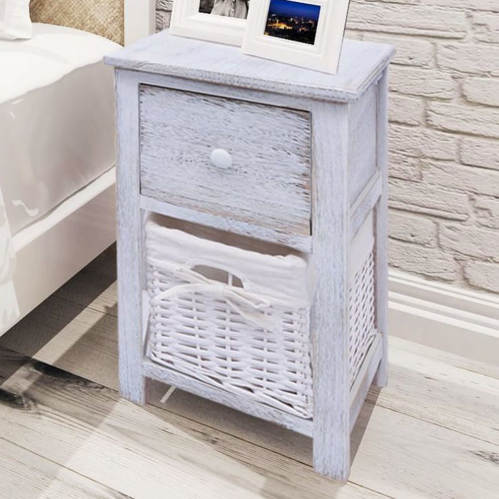 Breen 28cm W Bedside Table, White