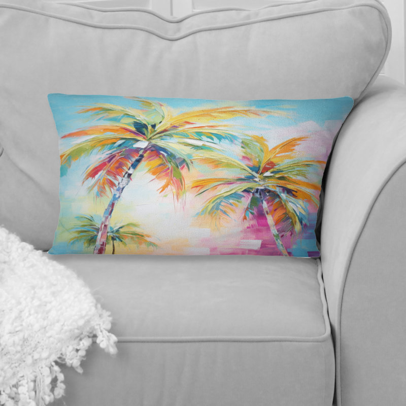 Coussin Popart Palm Trees III - Palmiers et palmiers