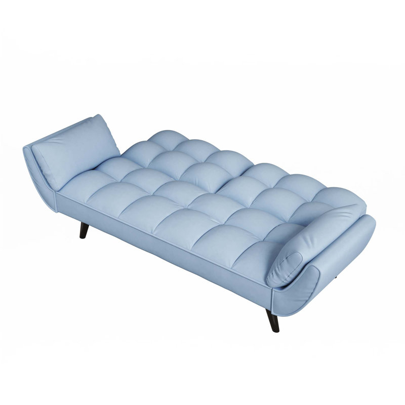 57 inch sofa Soft two armrests throw pillow pillow, Antique Navy Blue