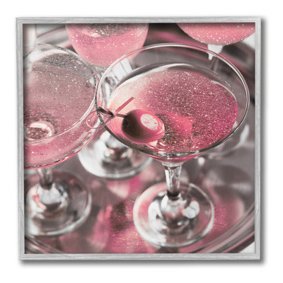 PinkSparkleMartinisGicleeArtbyLil'Rue
