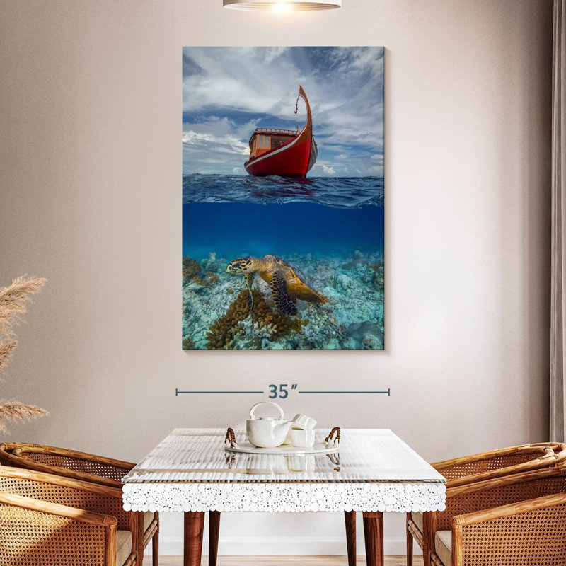 Brampt Exotic Maldivian Turtle, 51" H x 34" W