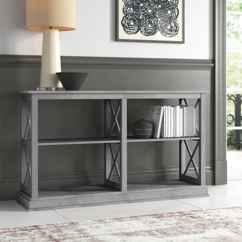 Console en bois massif de 60 po Rossitano, Taupe-gris délavé