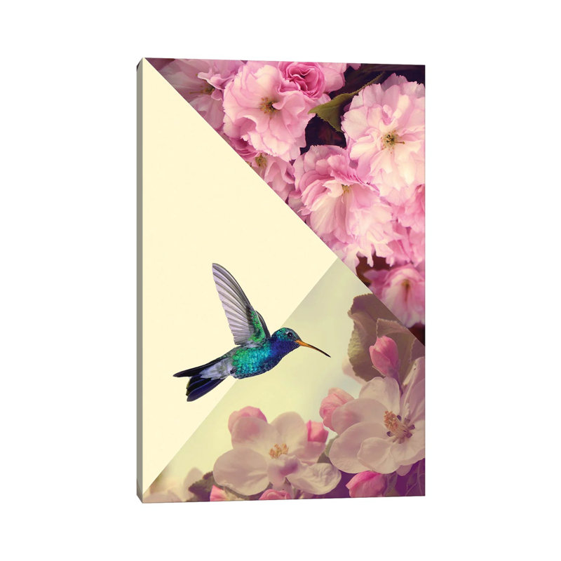 Humming Bird In Love by Kiki C Landon - Wrapped Canvas Print