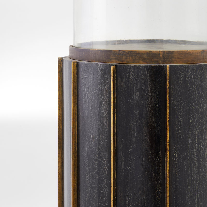 Reed Wood Floor Hurricane, 36" H x 10" W x 10" D