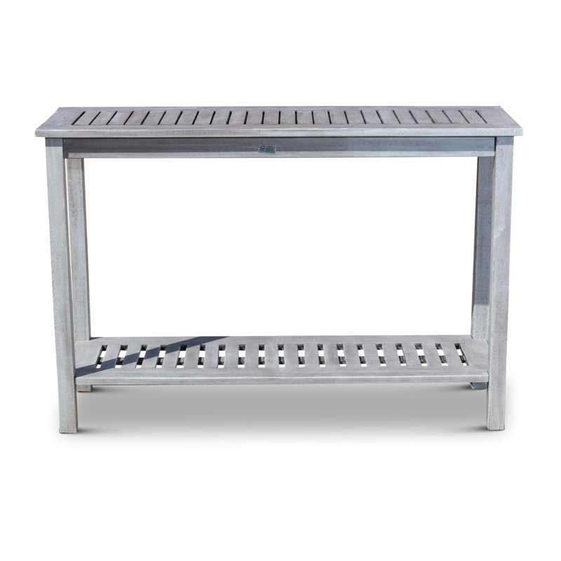 Console en eucalyptus gris argenté - Une table d'extérieur fonctionnelle et attrayante