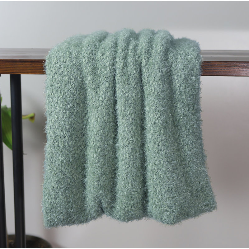 Aquifer Blue Lightweight Knitted Polyester Throw Blanket
