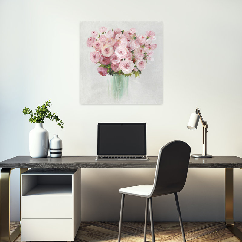 Roses, roses, délicatesse, art romantique élégant, H 18 po x l 18 po