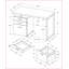 Bureaux: bureau moderne de 48 po avec configuration réversible et amp; Tiroirs de rangement, stratifié gris / métal noir | Gris | Panneau de particules