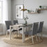 Ensemble de salle à manger 5 pièces en bois massif avec chaises rembourrées en tissu Badgery