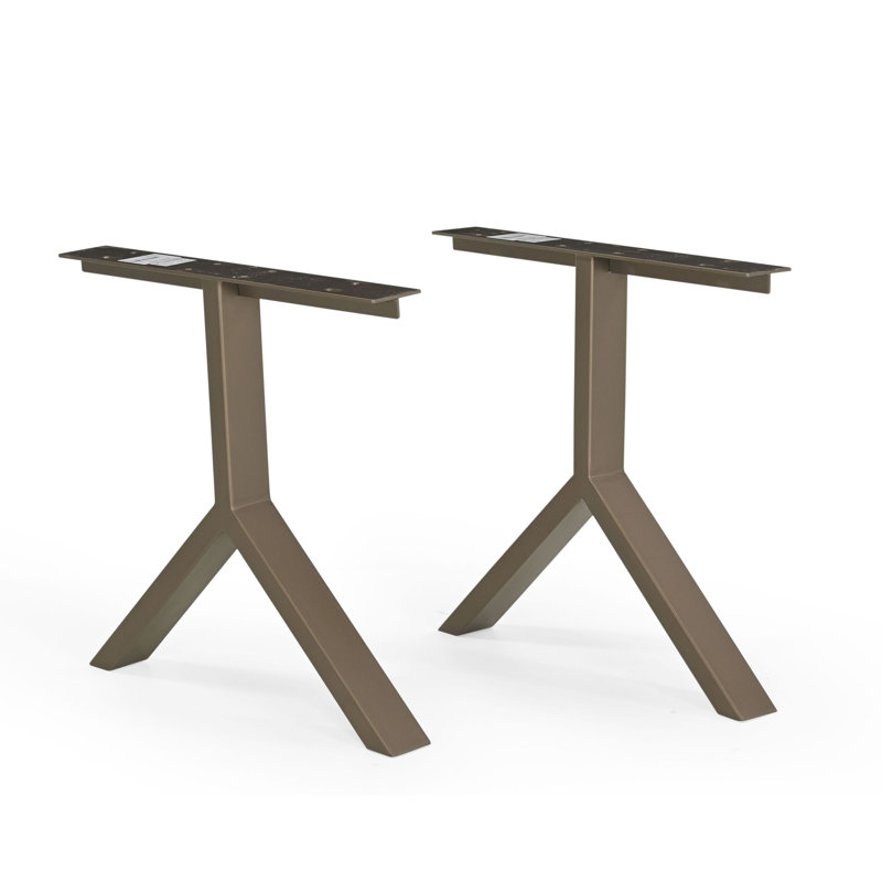 Base en aluminium en Y - Base de table de salle à manger seulement (ensemble de 2) - Quincaillerie non incluse, Laiton