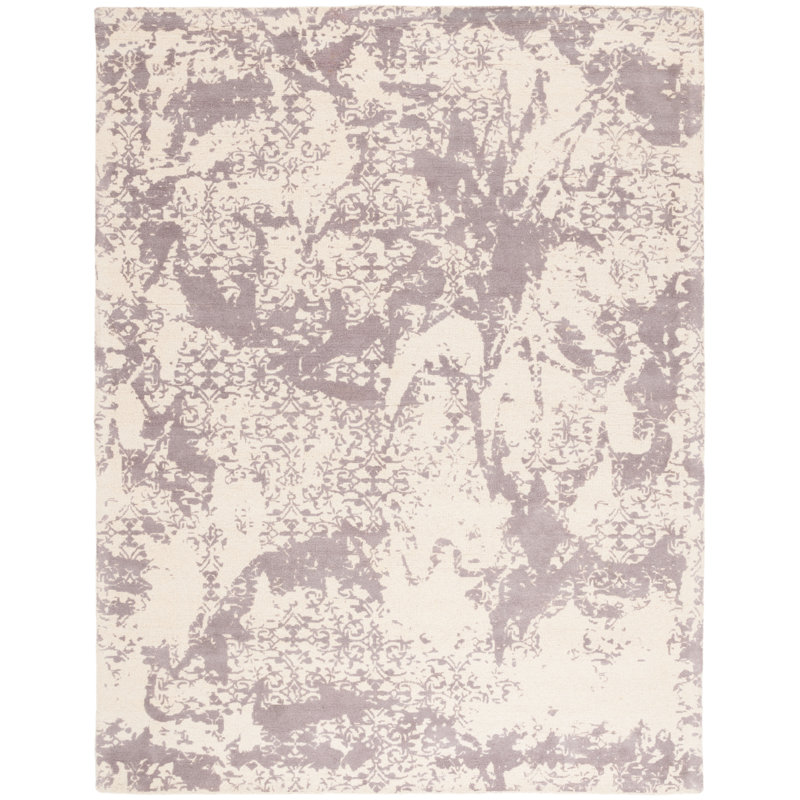 Socorro Hand Tufted Wool/Cotton Abstract Rug in Gray/Ivory, Rectangle 8' x 10'