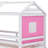 Yaraghi Bunk Wood House Bed with Tent-363034505-363034506